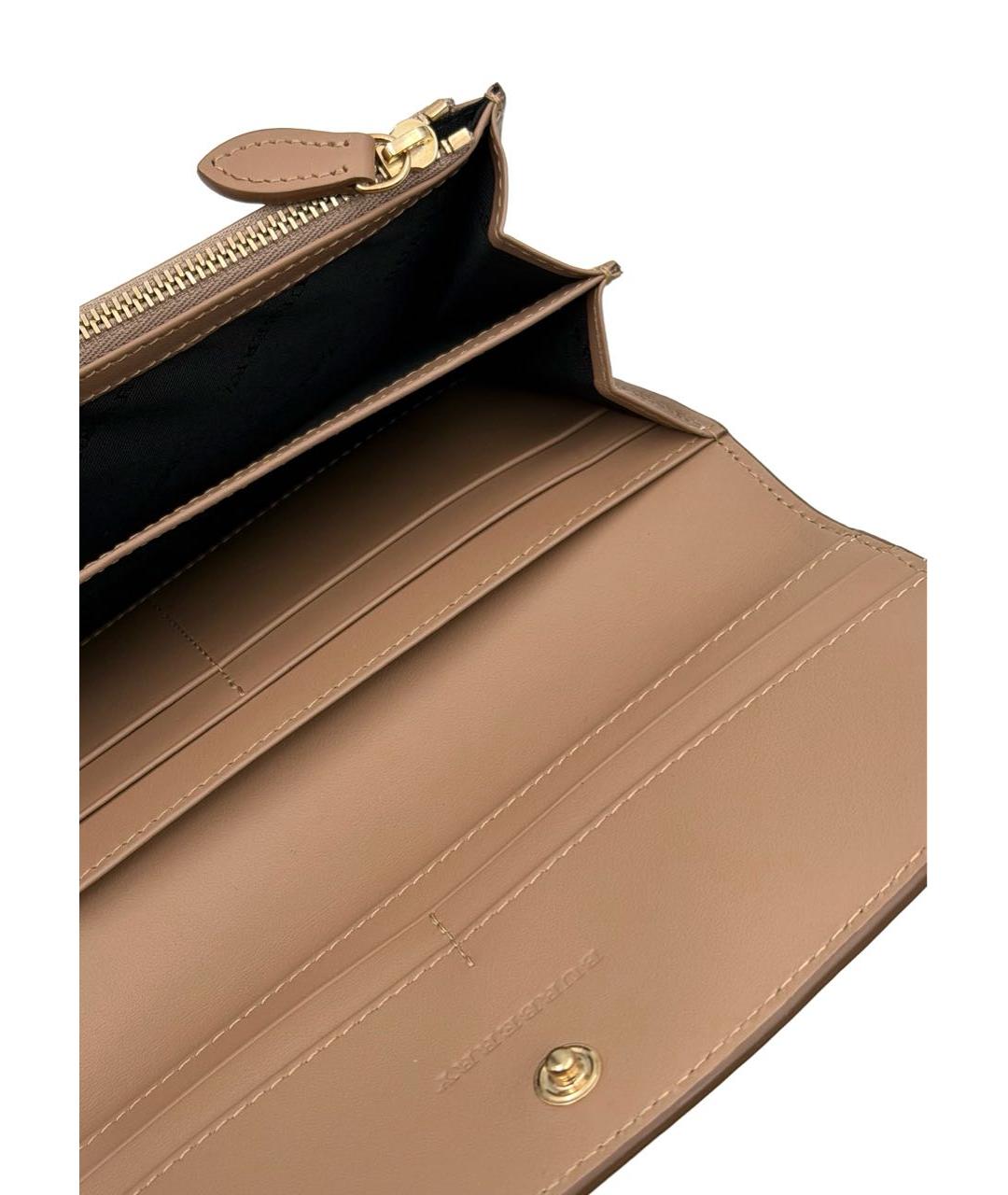 BURBERRY Бежевый кожаный кошелек, фото 4