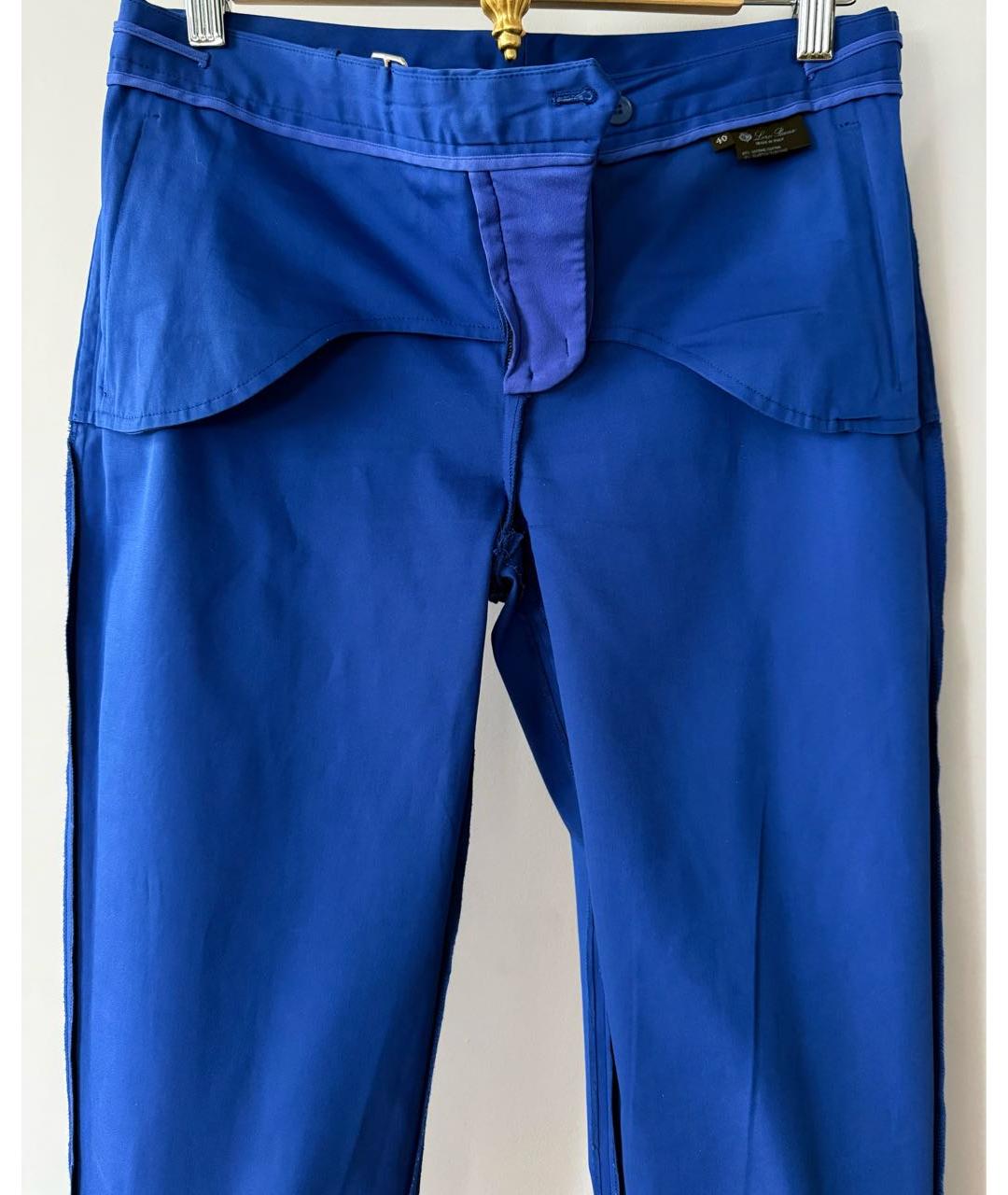 LORO PIANA Синие хлопко-эластановые капри, фото 3