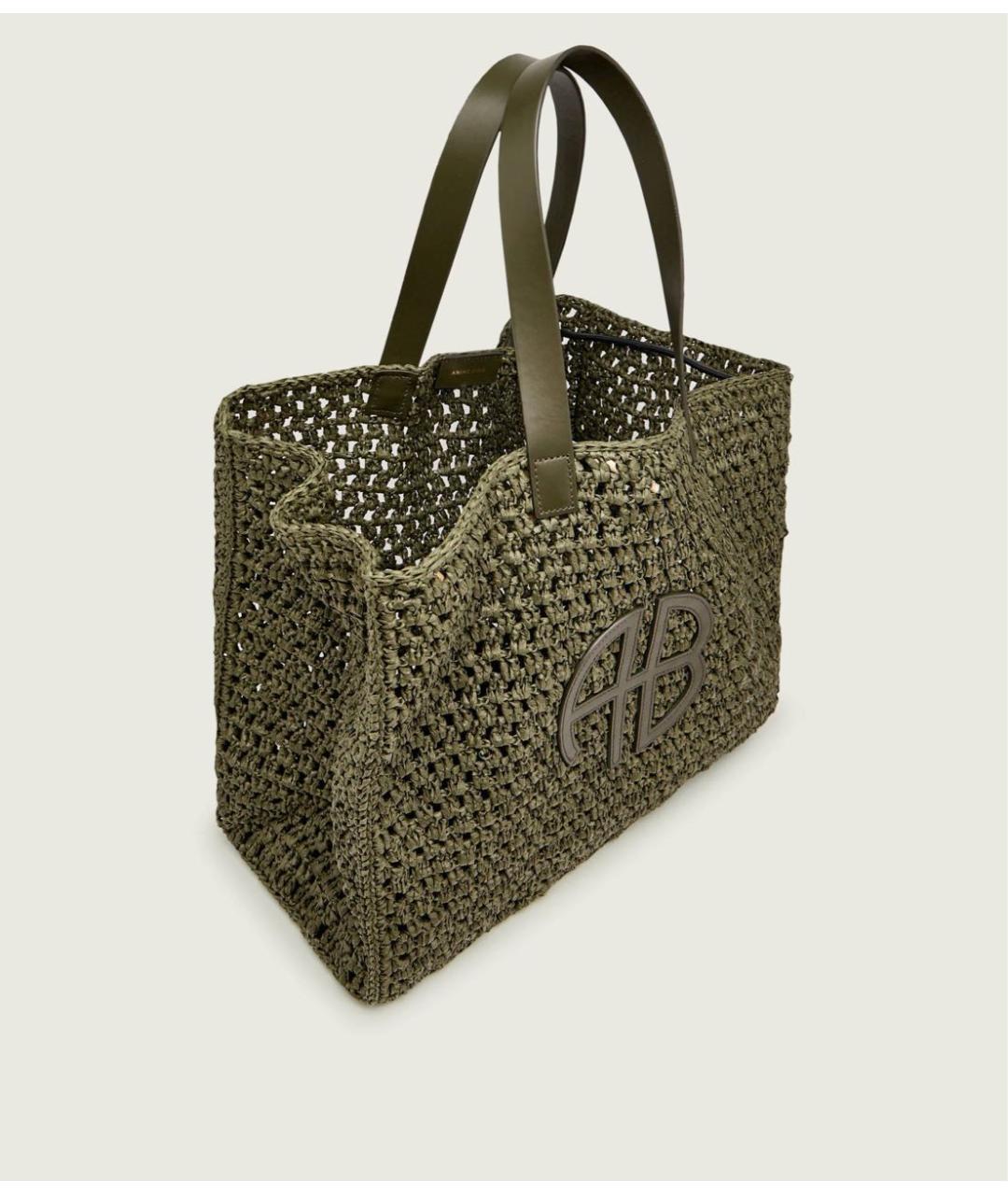 ANINE BING Хаки тканевая сумка тоут, фото 5