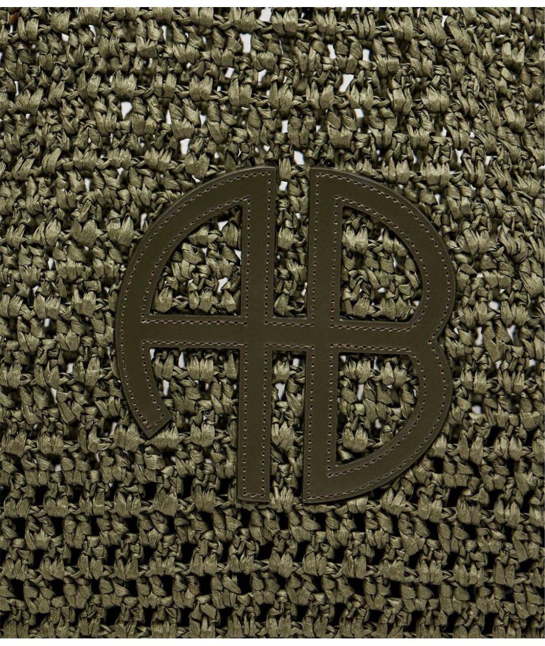 ANINE BING Хаки тканевая сумка тоут, фото 4