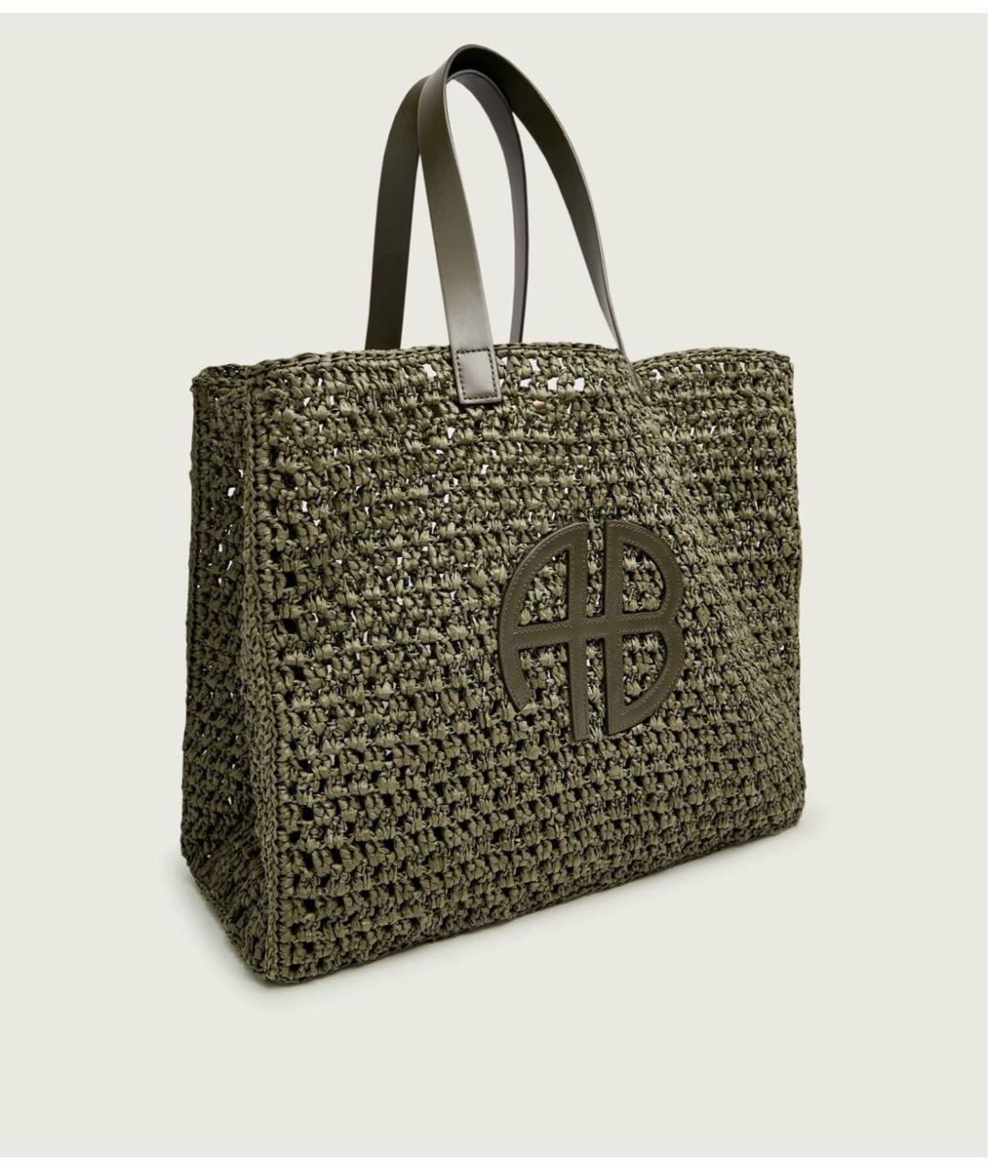 ANINE BING Хаки тканевая сумка тоут, фото 3