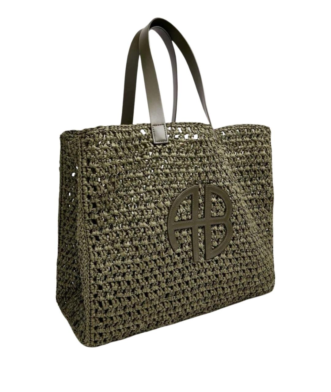 ANINE BING Хаки тканевая сумка тоут, фото 8