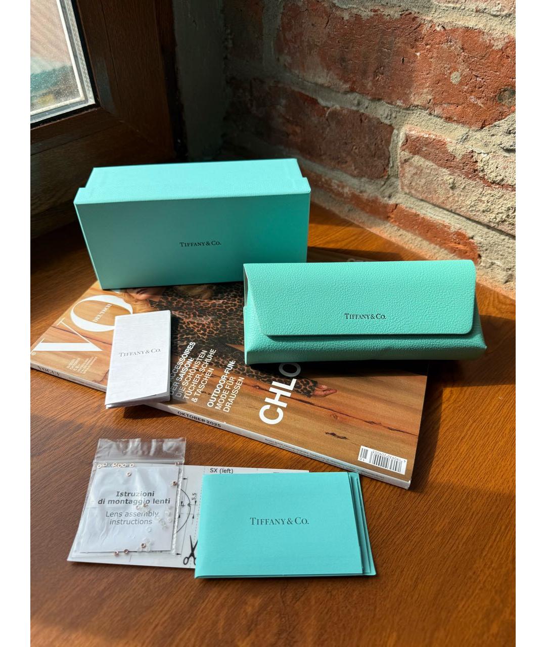 TIFFANY&CO Бежевые пластиковые солнцезащитные очки, фото 7