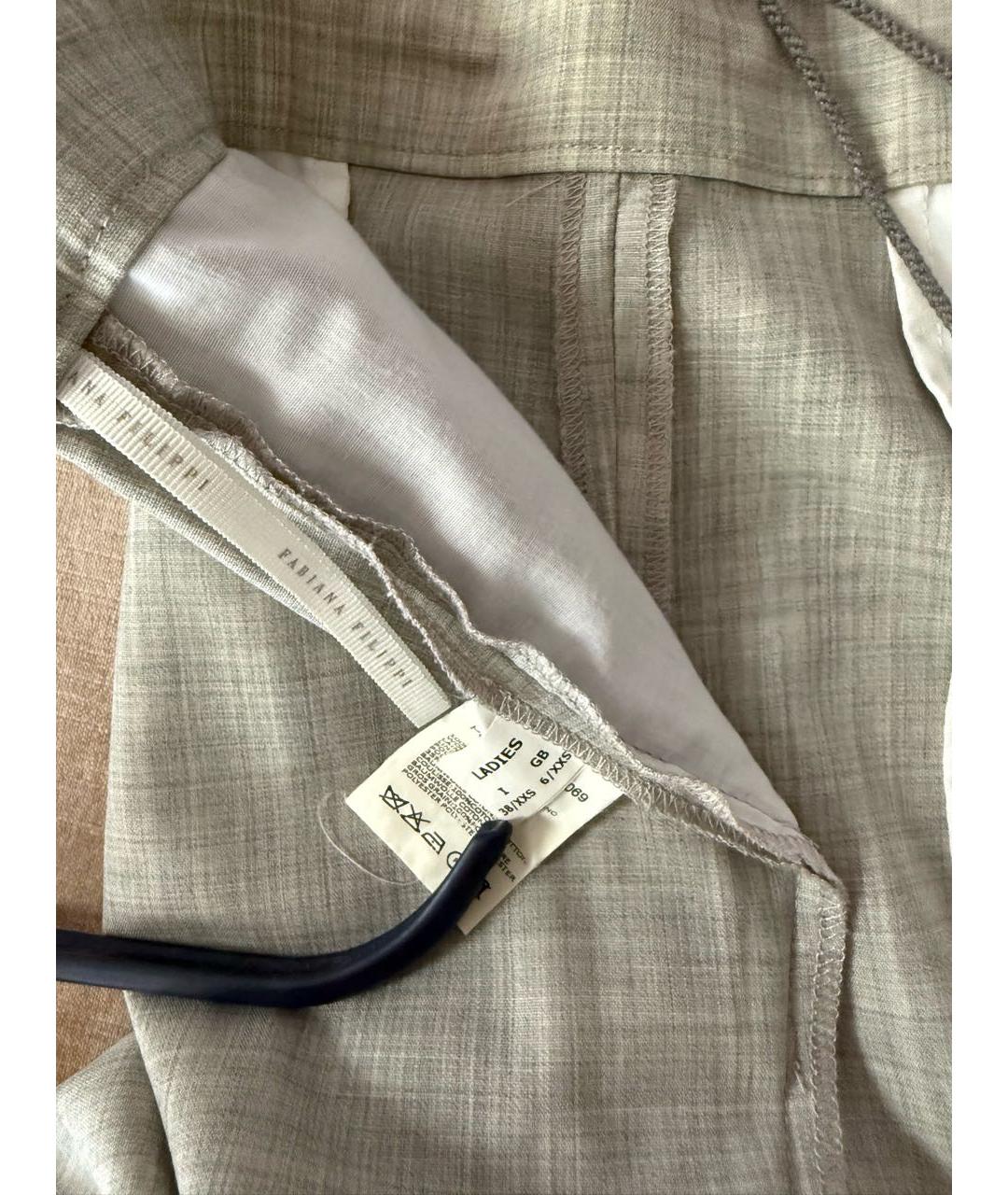FABIANA FILIPPI Серые шерстяные прямые брюки, фото 5