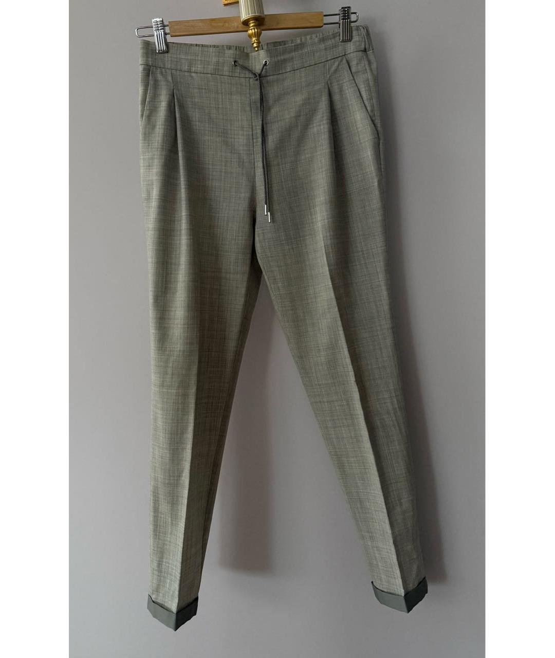 FABIANA FILIPPI Серые шерстяные прямые брюки, фото 7