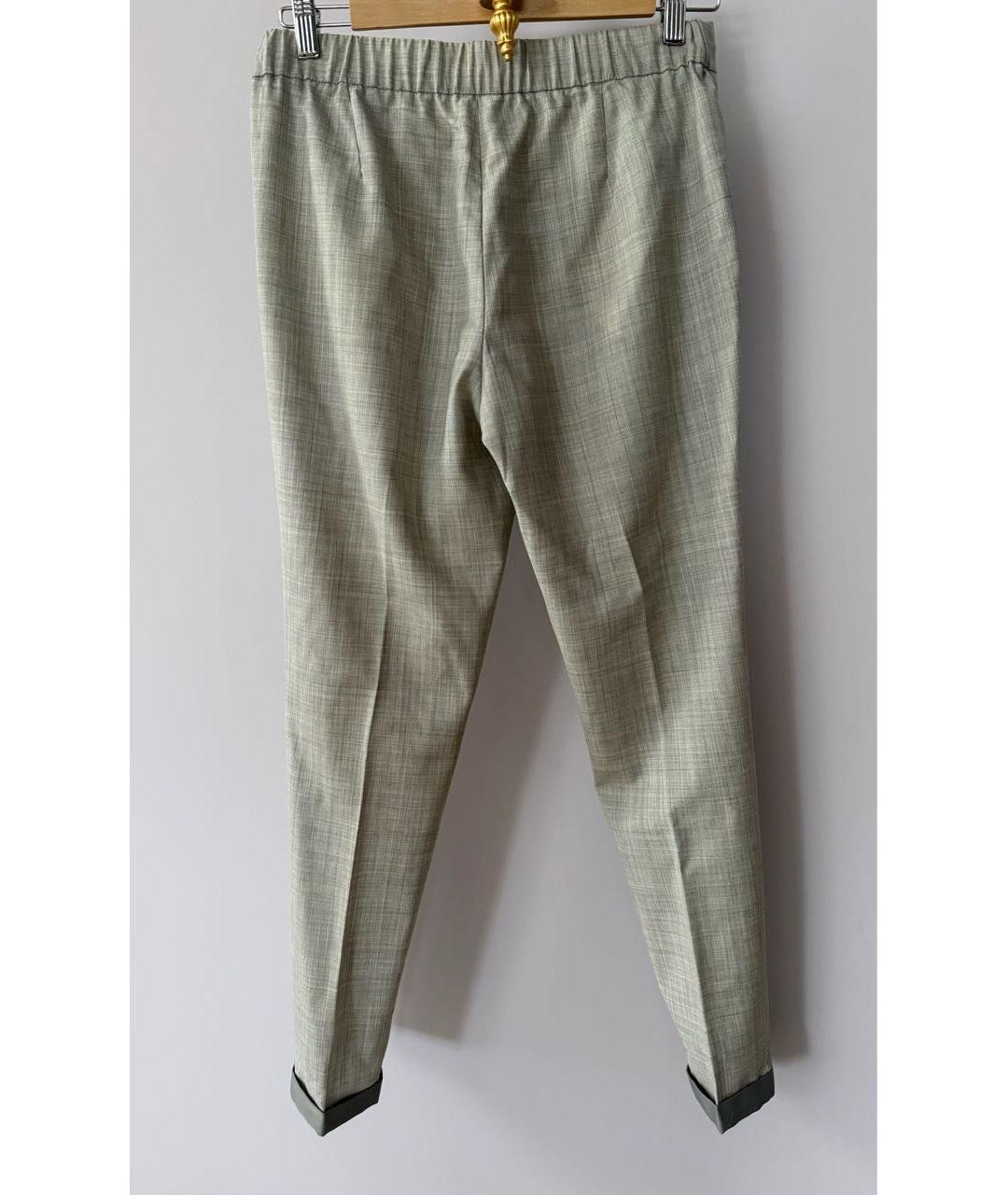 FABIANA FILIPPI Серые шерстяные прямые брюки, фото 2