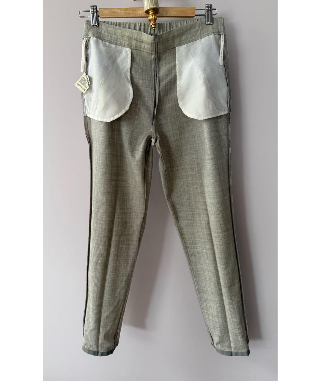 FABIANA FILIPPI Серые шерстяные прямые брюки, фото 3