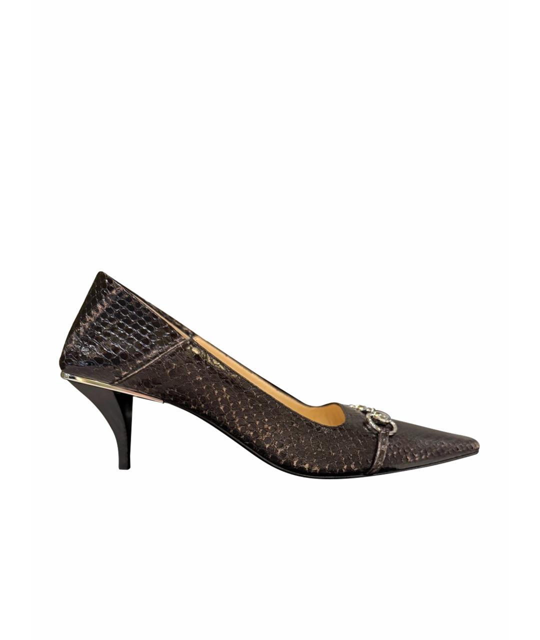 GUCCI Коричневые туфли из экзотической кожи, фото 1