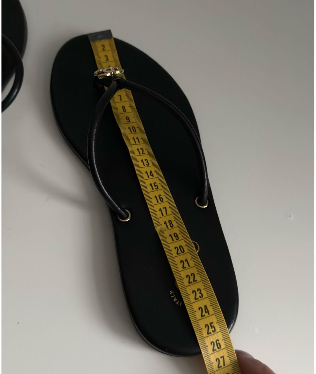 CHANEL Черные кожаные шлепанцы, фото 7