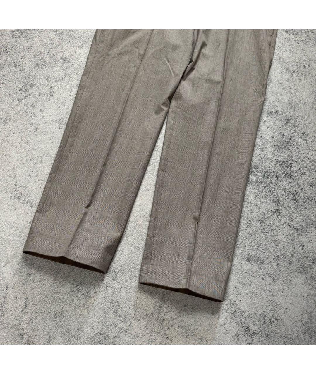 ZEGNA Серые хлопко-эластановые классические брюки, фото 3