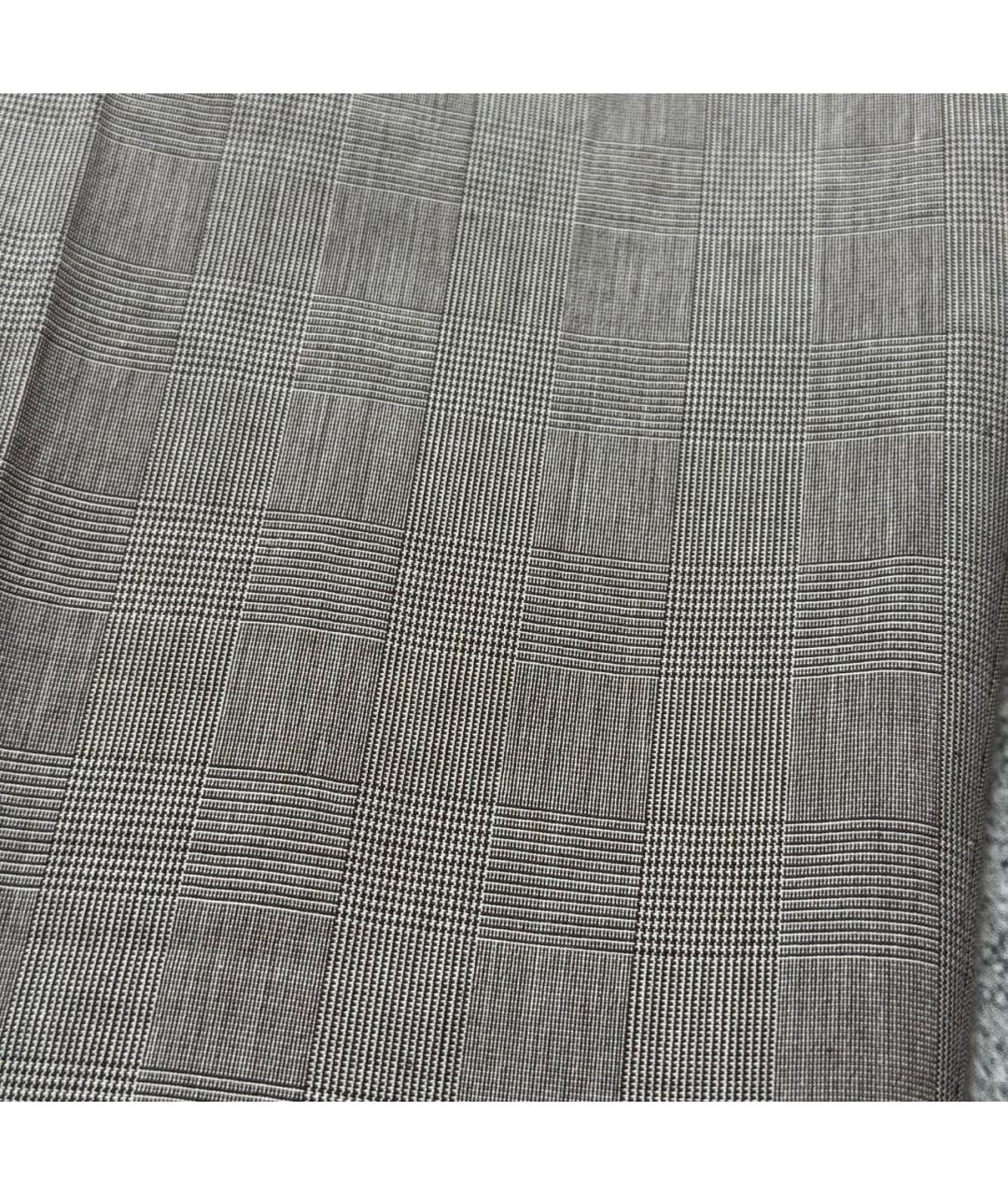 ZEGNA Серые хлопко-эластановые классические брюки, фото 5