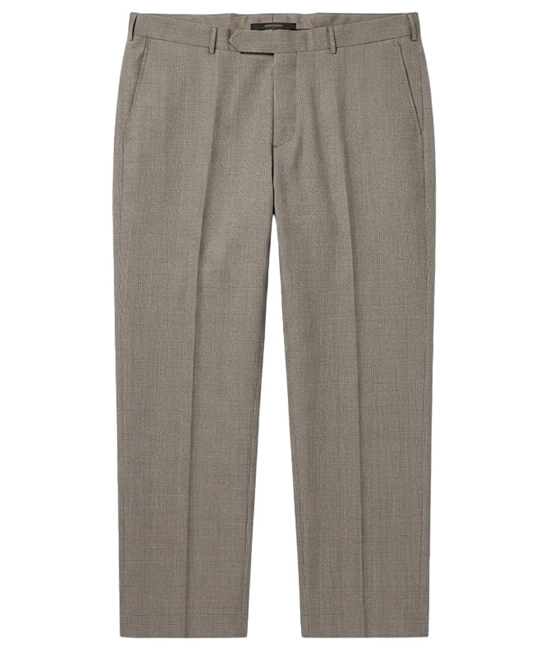 ZEGNA Серые хлопко-эластановые классические брюки, фото 1