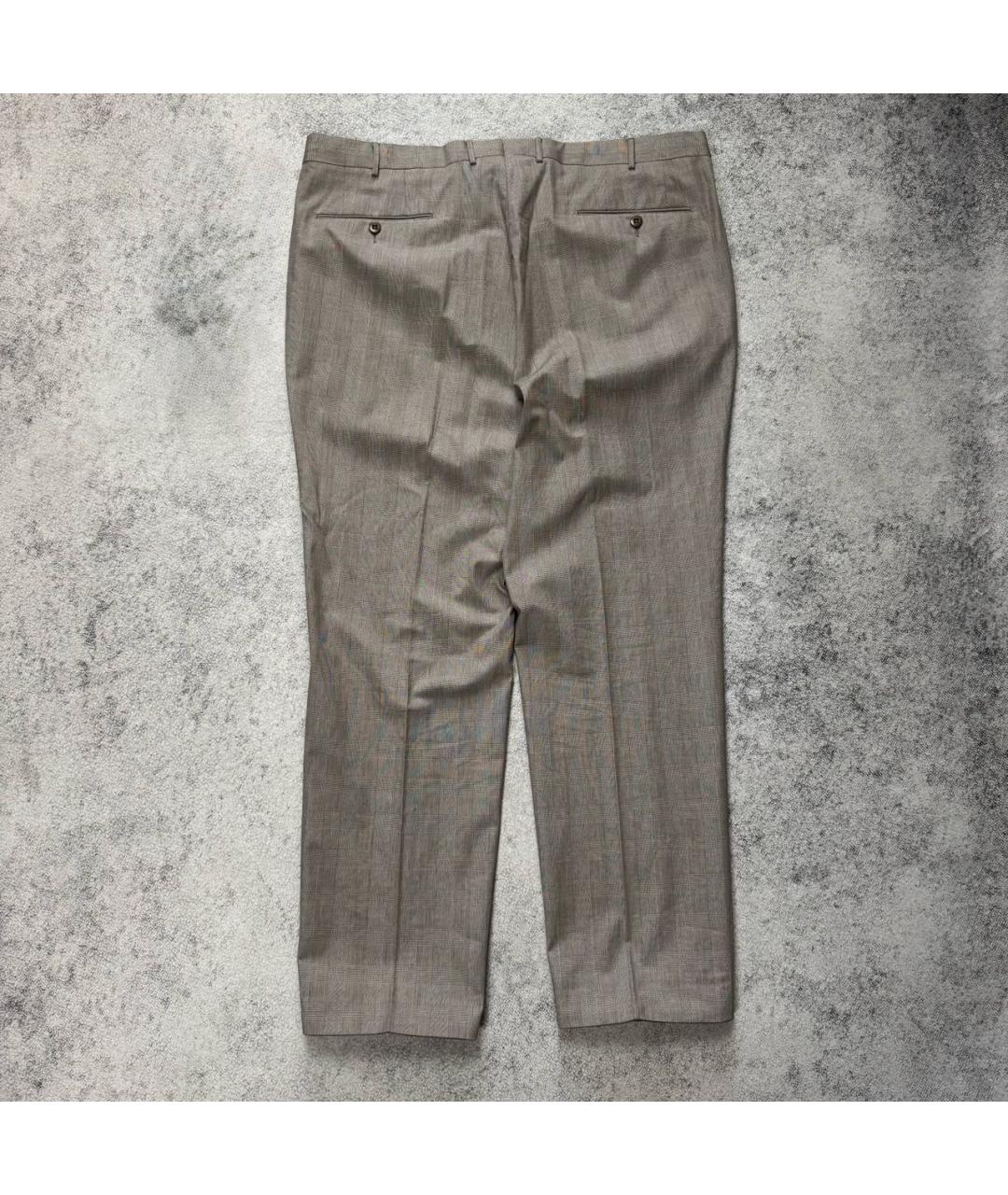 ZEGNA Серые хлопко-эластановые классические брюки, фото 2