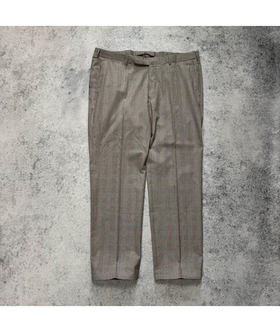 ZEGNA Серые хлопко-эластановые классические брюки, фото 9