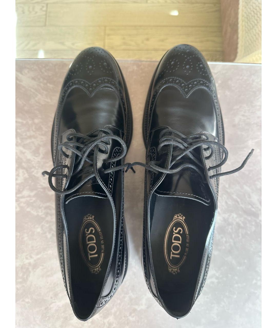 TOD'S Черные кожаные туфли, фото 3