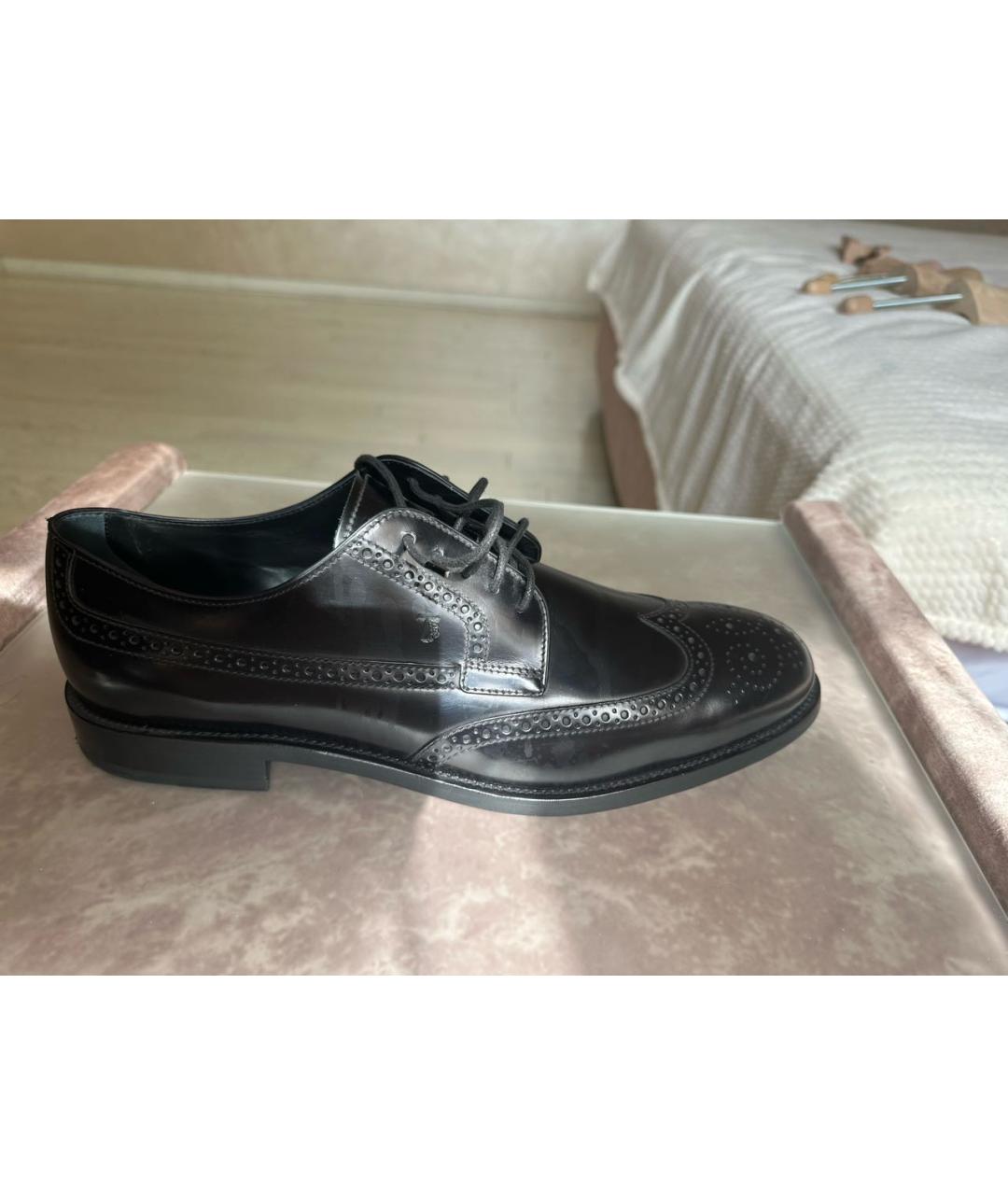 TOD'S Черные кожаные туфли, фото 8