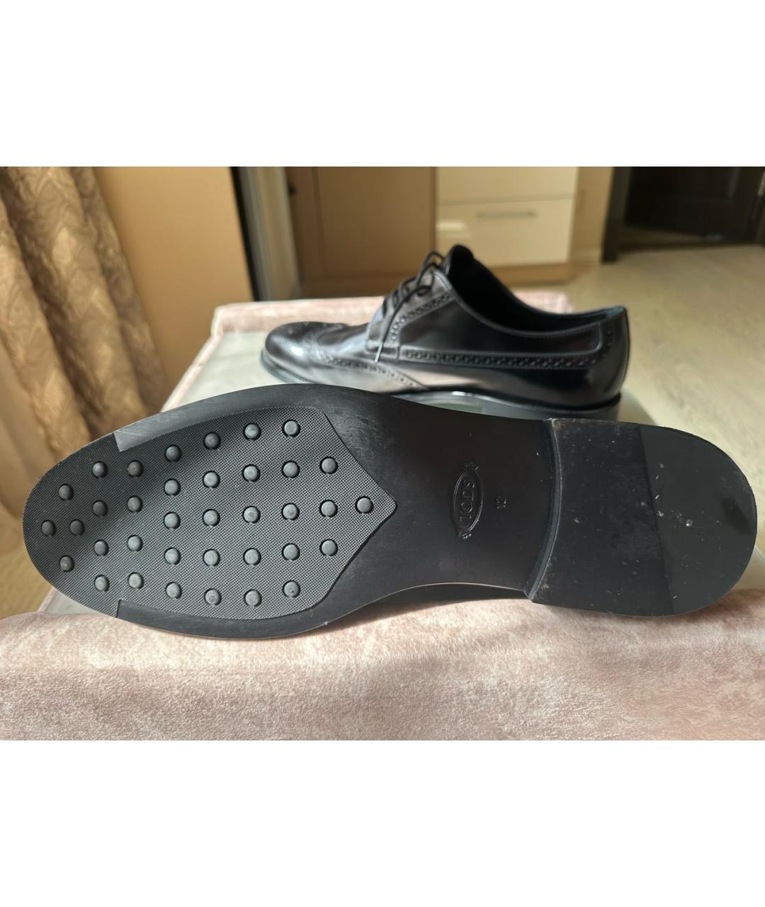 TOD'S Черные кожаные туфли, фото 7