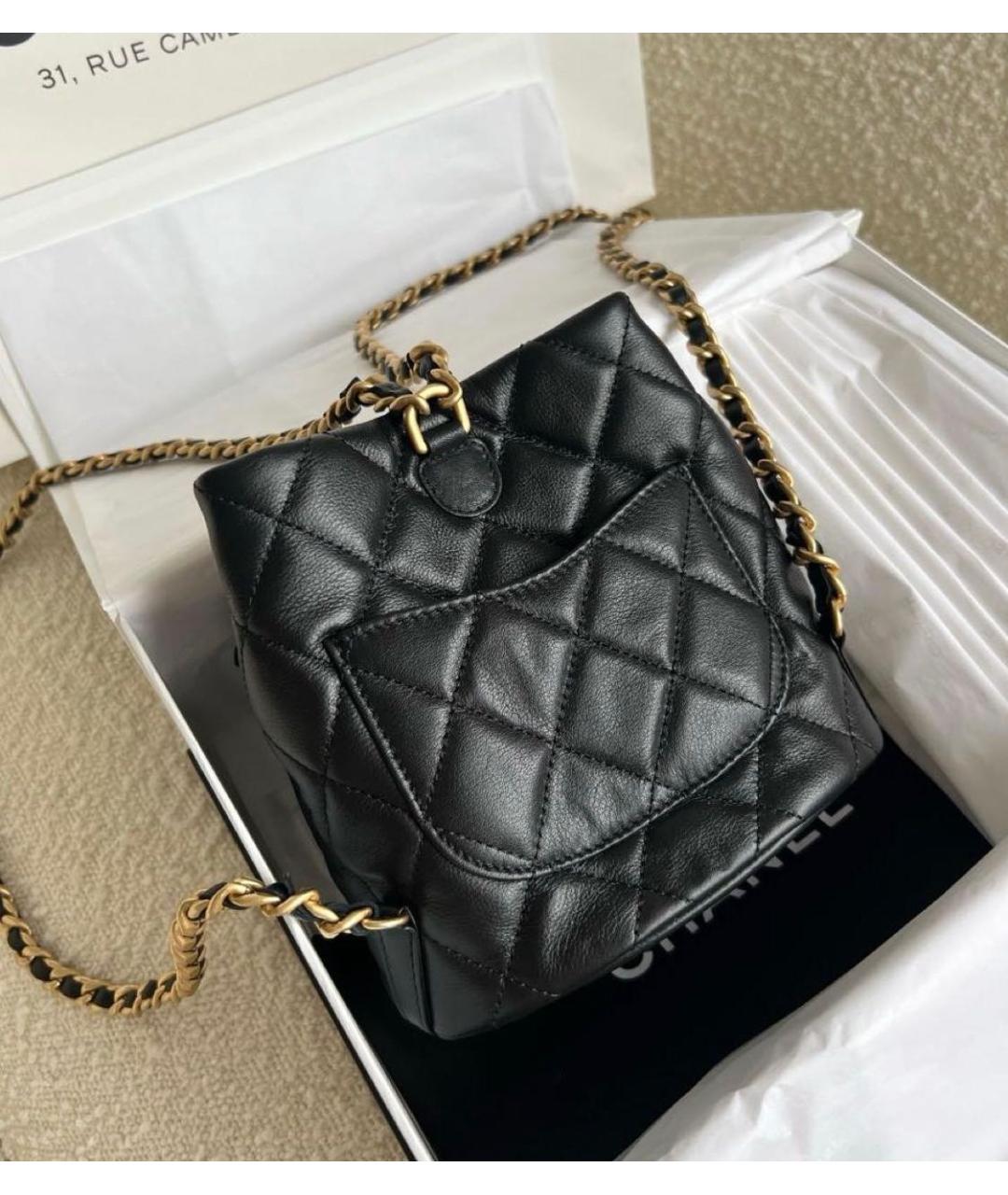 CHANEL Черный кожаный рюкзак, фото 5