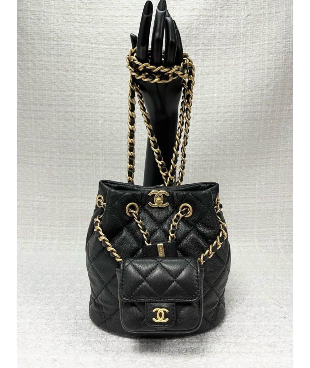 CHANEL Черный кожаный рюкзак, фото 6