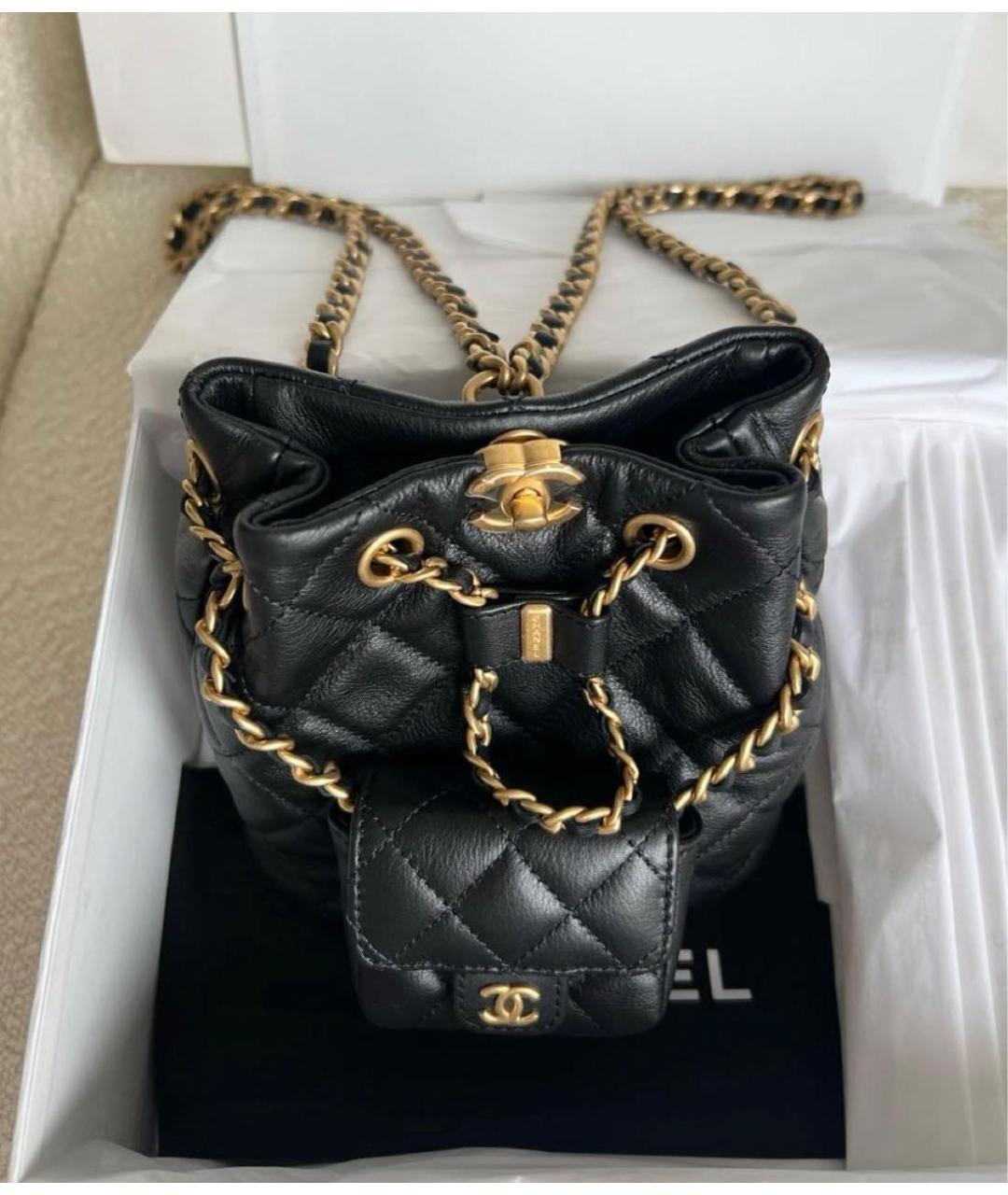 CHANEL Черный кожаный рюкзак, фото 3