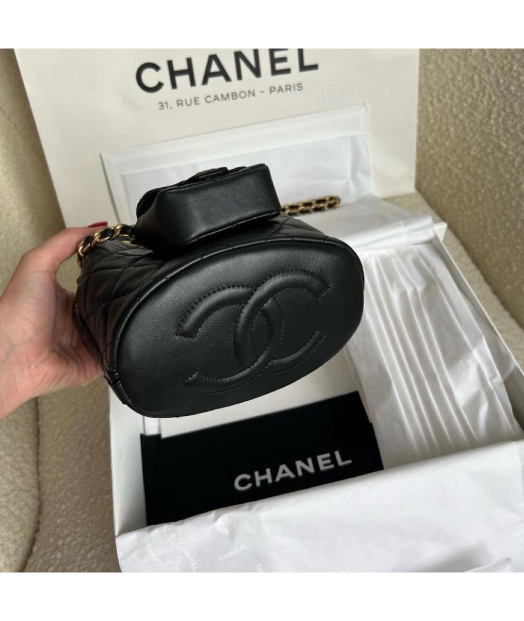 CHANEL Черный кожаный рюкзак, фото 4