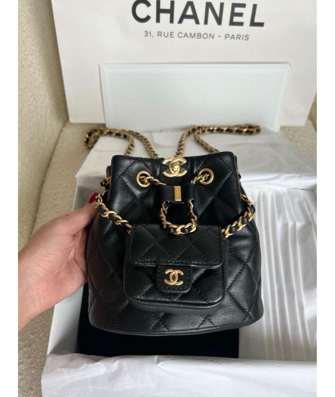 CHANEL Черный кожаный рюкзак, фото 2