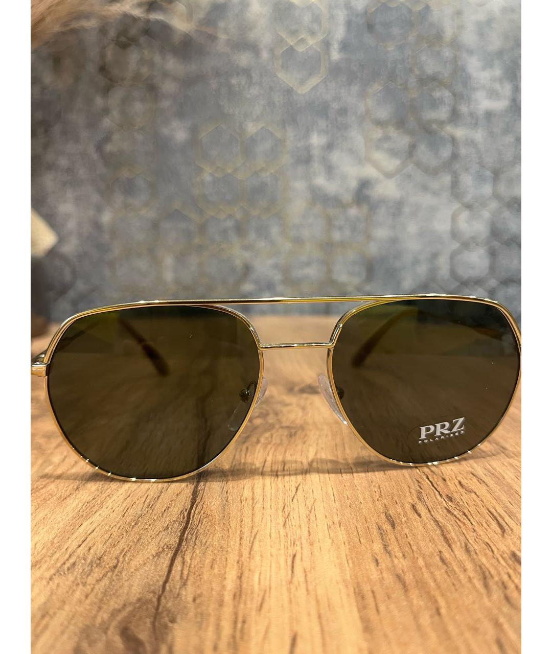 PRADA Золотые металлические солнцезащитные очки, фото 7