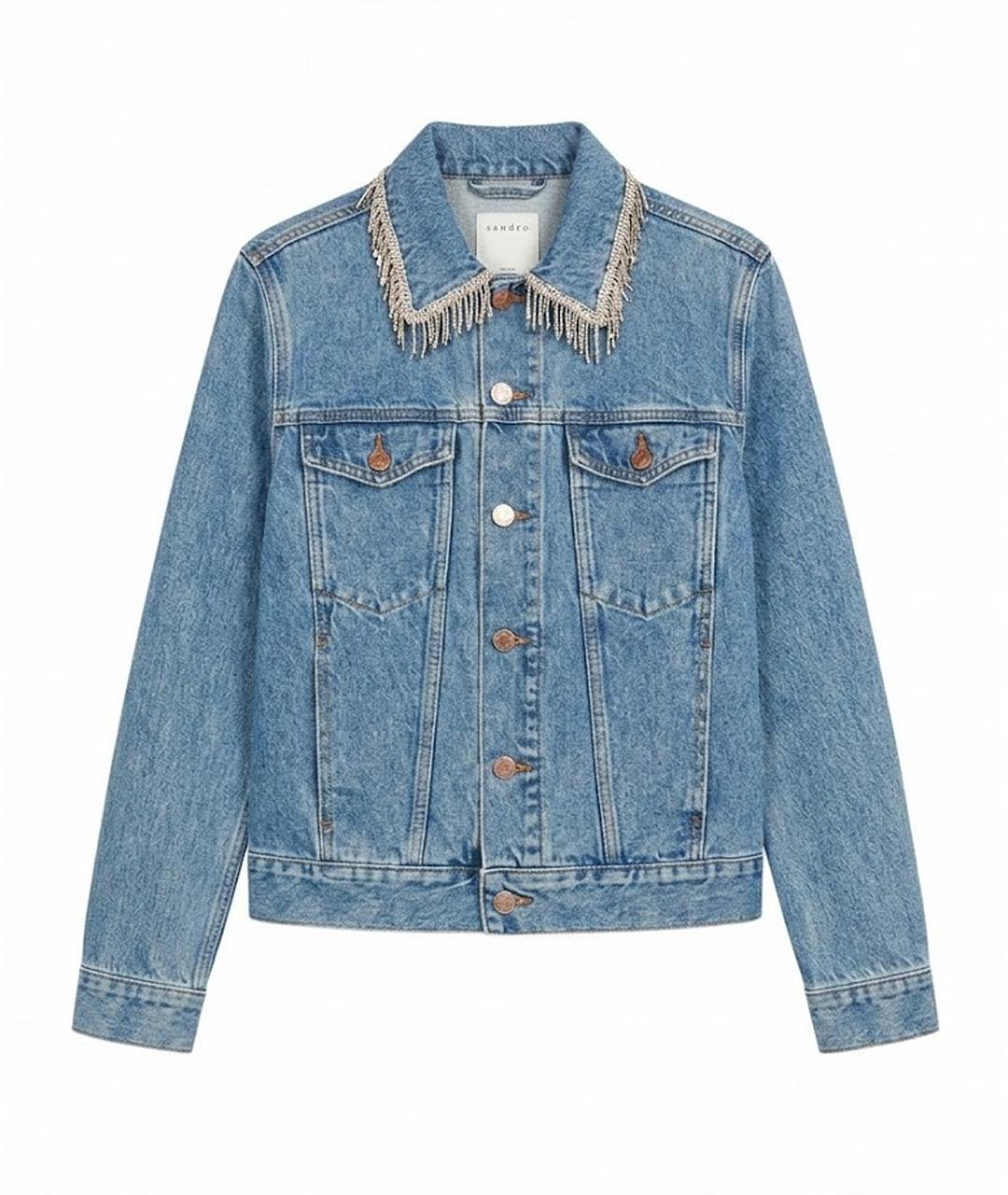 SANDRO Голубой деним джемпер / свитер, фото 1