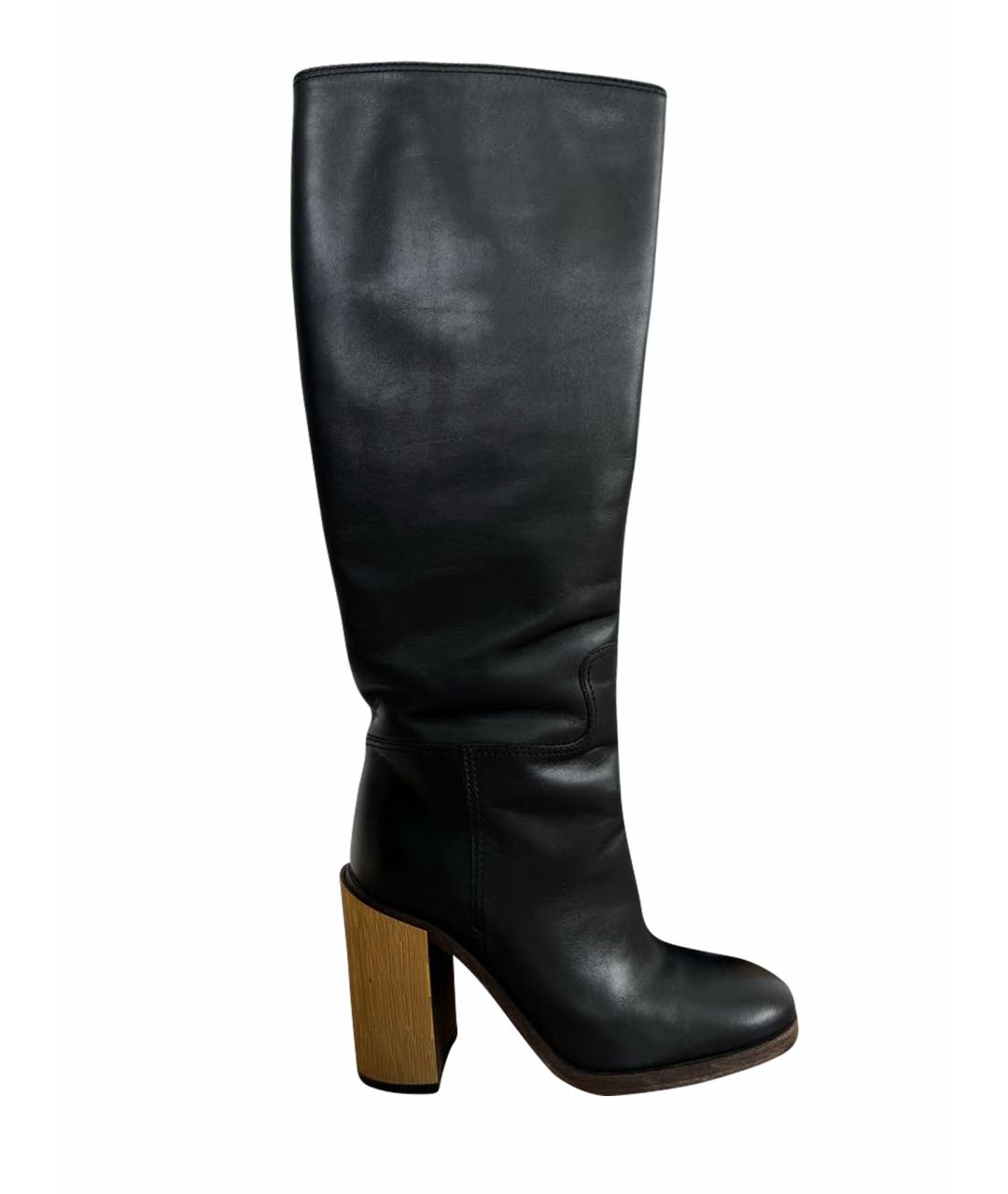 GUCCI Черные кожаные сапоги, фото 1