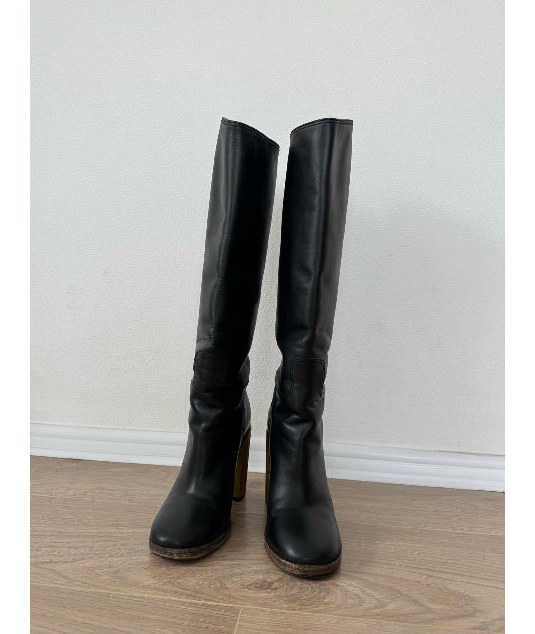 GUCCI Черные кожаные сапоги, фото 2