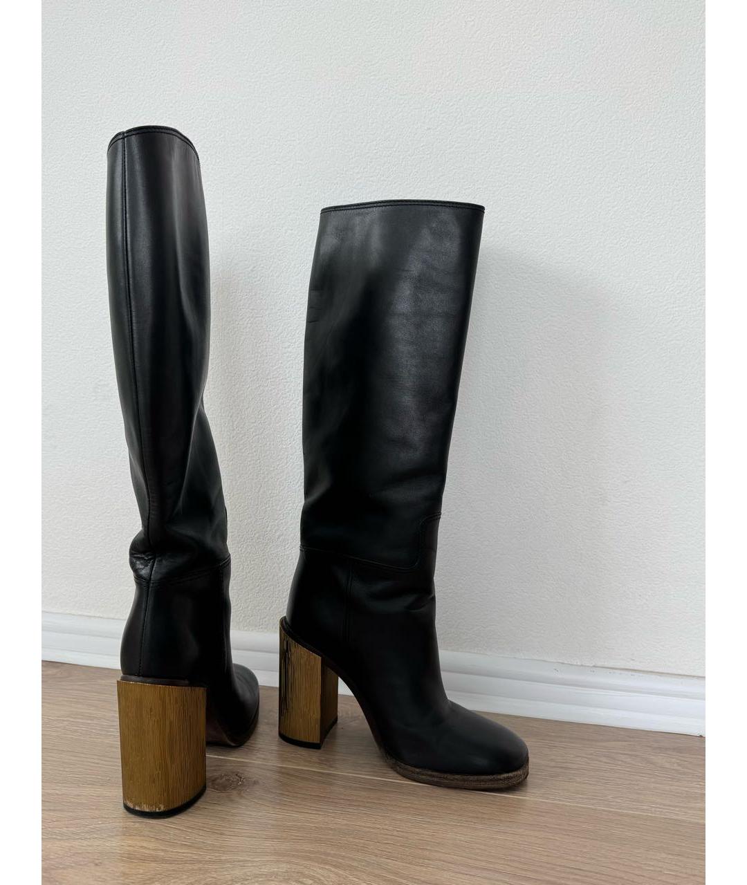 GUCCI Черные кожаные сапоги, фото 7