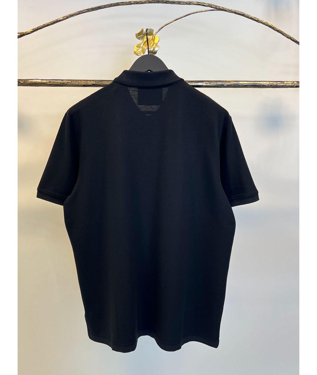 JOHN RICHMOND Черное хлопковое поло с коротким рукавом, фото 2