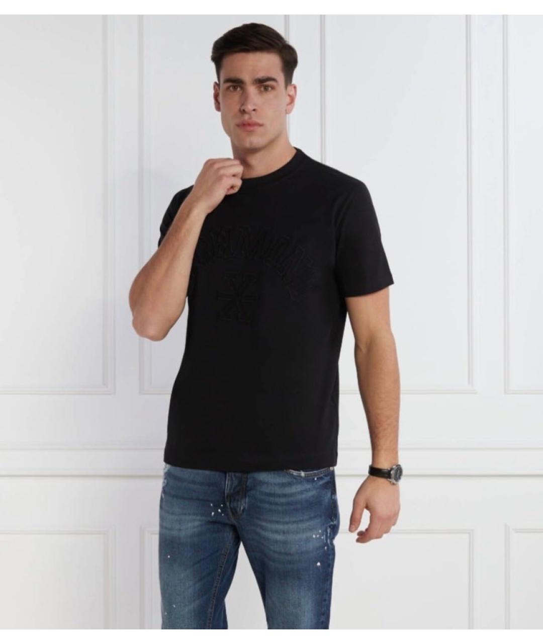 JOHN RICHMOND Черное хлопковое поло с коротким рукавом, фото 6