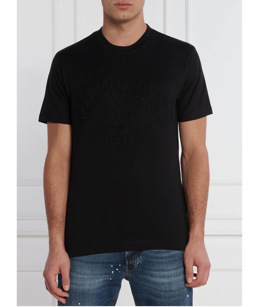 JOHN RICHMOND Черное хлопковое поло с коротким рукавом, фото 7