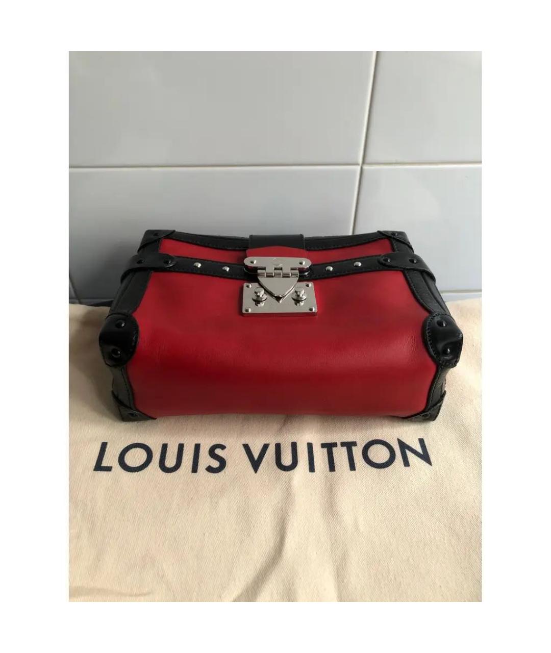 LOUIS VUITTON Красная кожаная сумка на плечо, фото 3