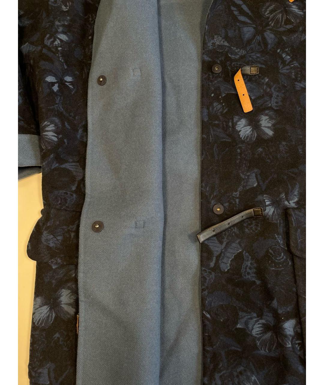 VALENTINO Темно-синее шерстяное пальто, фото 7