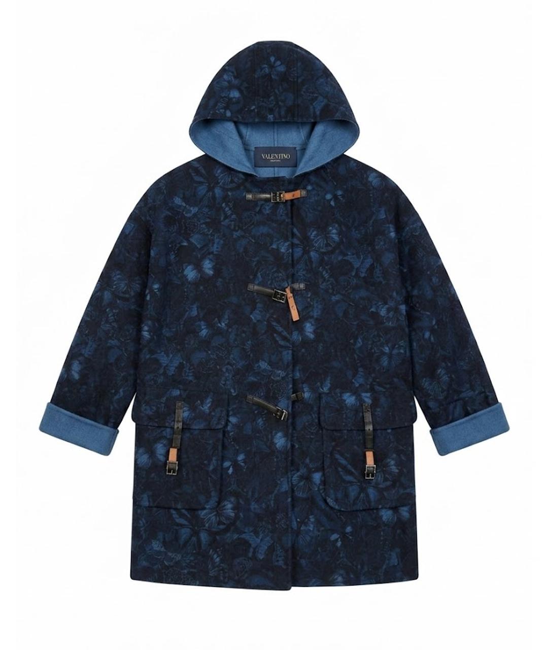 VALENTINO Темно-синее шерстяное пальто, фото 1