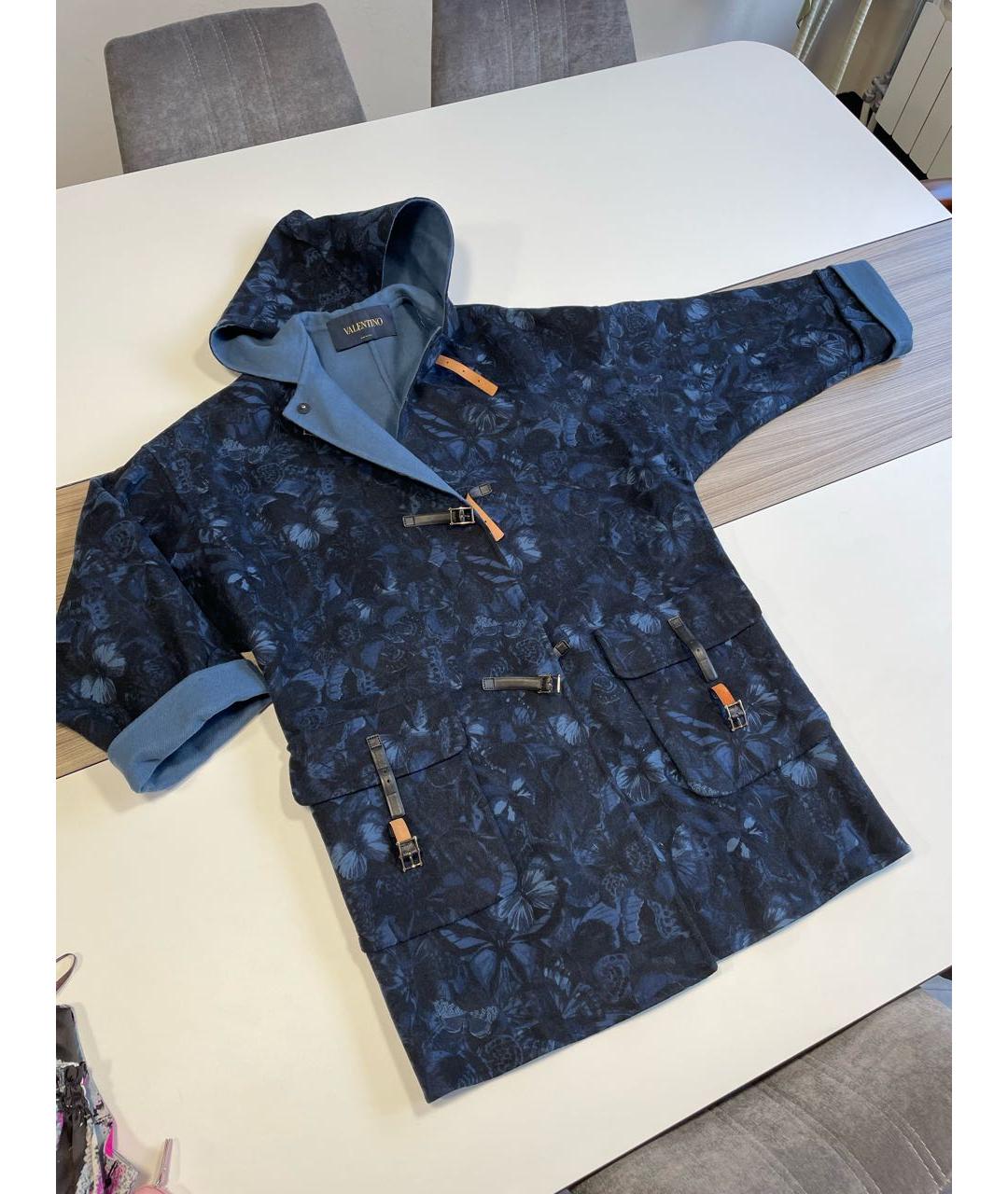 VALENTINO Темно-синее шерстяное пальто, фото 9
