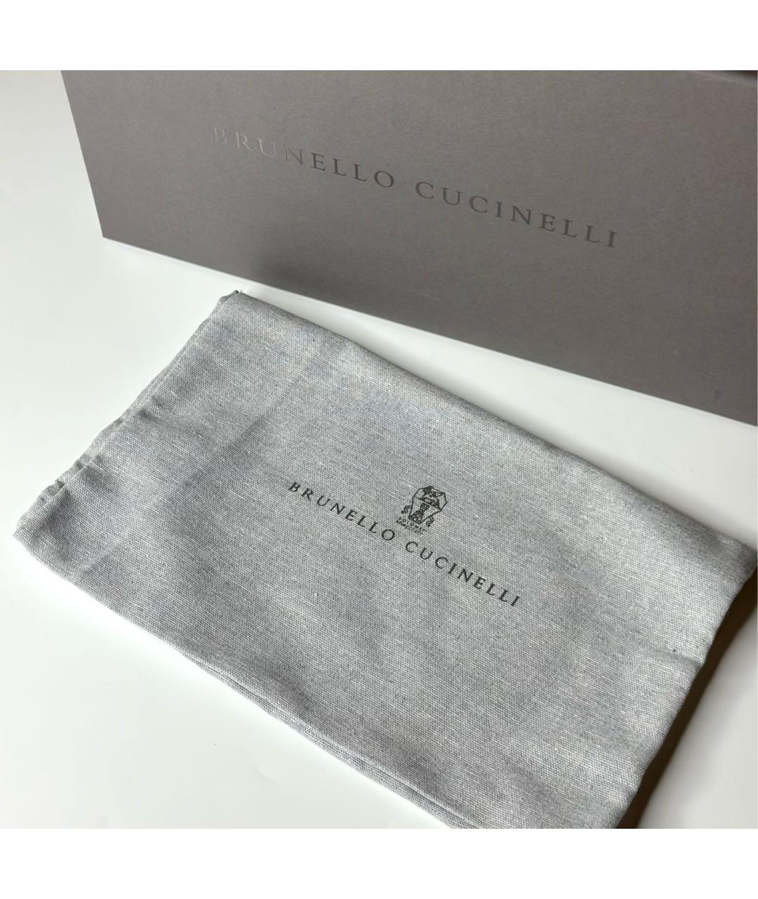 BRUNELLO CUCINELLI Темно-синие замшевые низкие кроссовки / кеды, фото 8