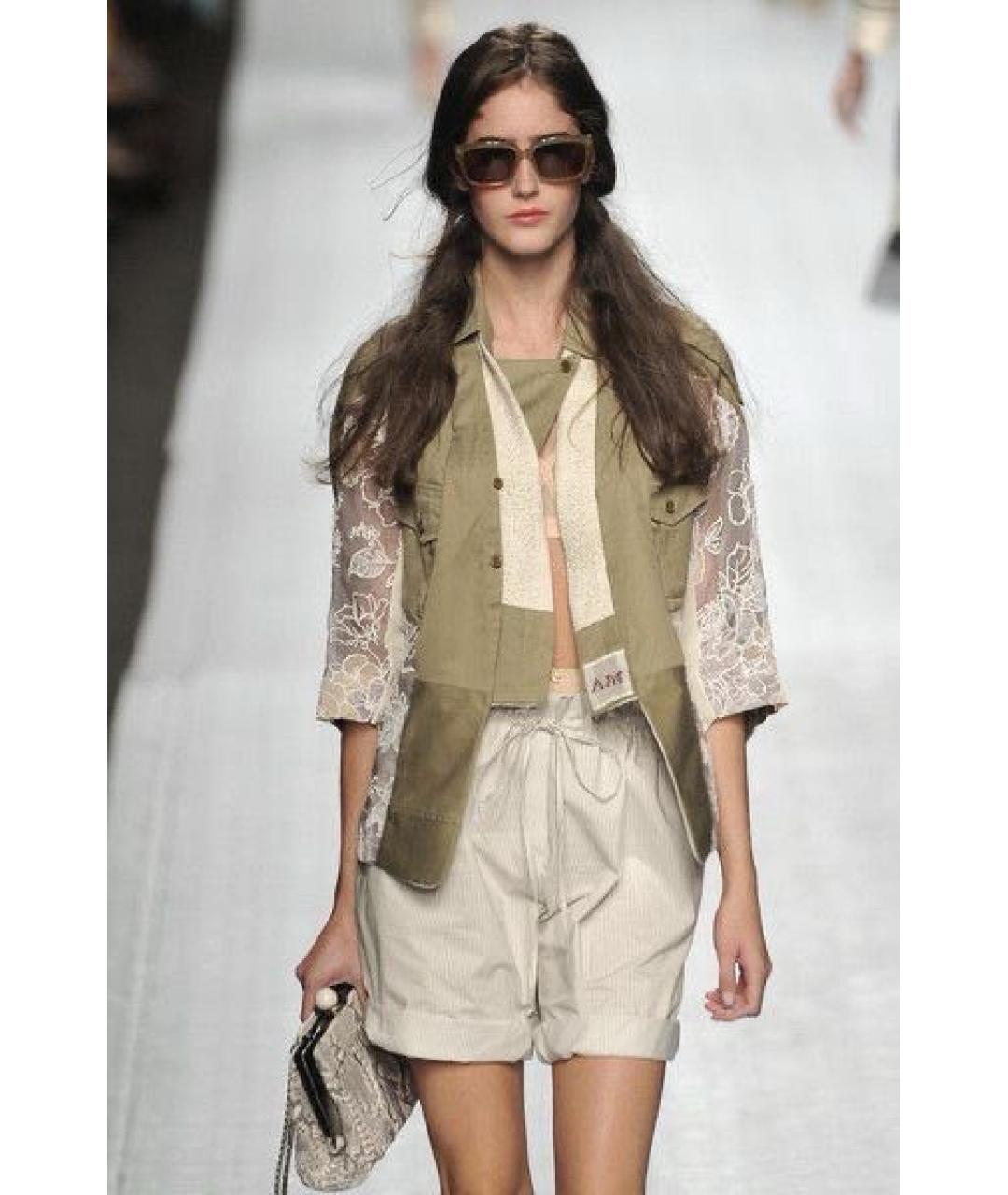 ANTONIO MARRAS Хаки шелковый жакет/пиджак, фото 2