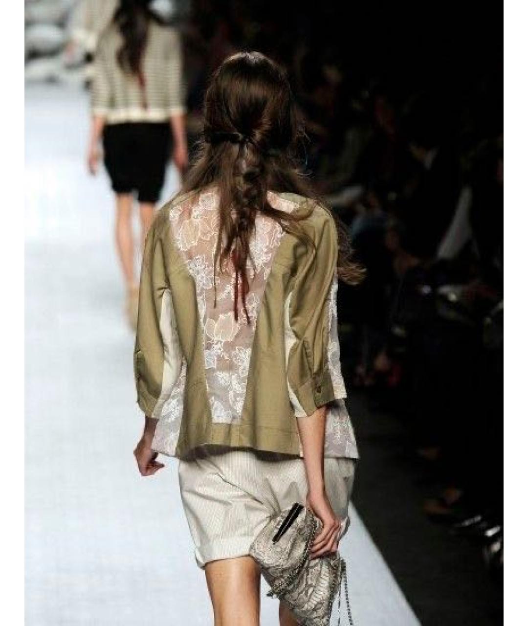 ANTONIO MARRAS Хаки шелковый жакет/пиджак, фото 3