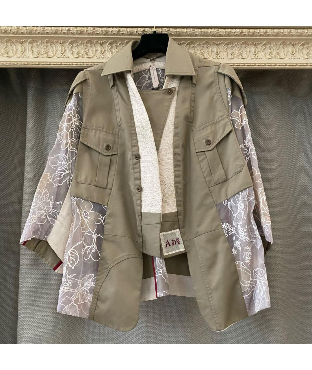 ANTONIO MARRAS Хаки шелковый жакет/пиджак, фото 9