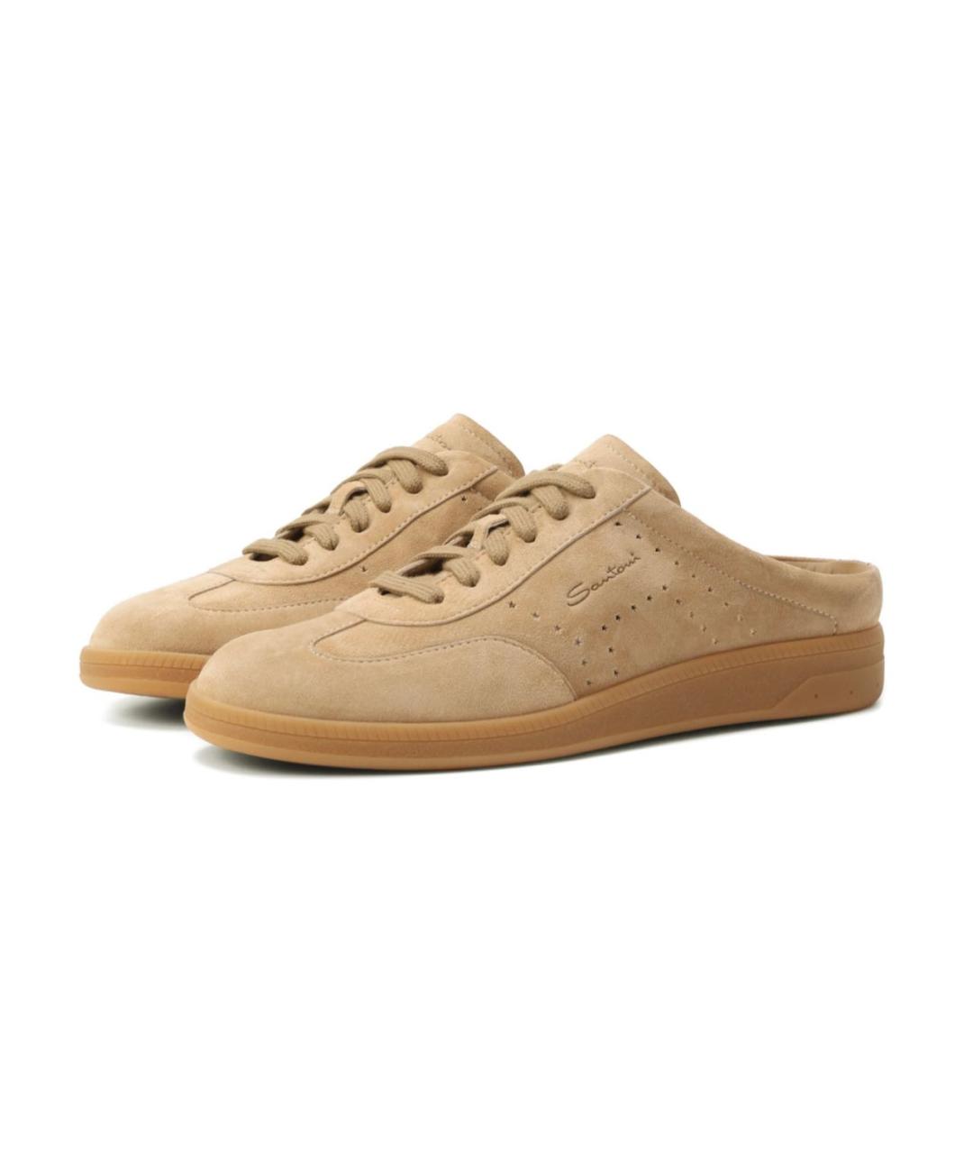 SANTONI Бежевые замшевые сабо, фото 2