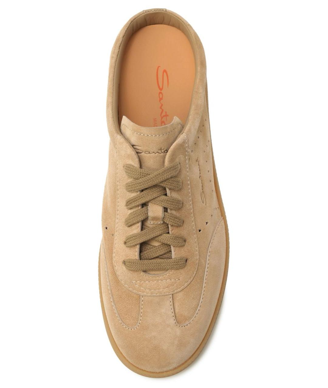 SANTONI Бежевые замшевые сабо, фото 3