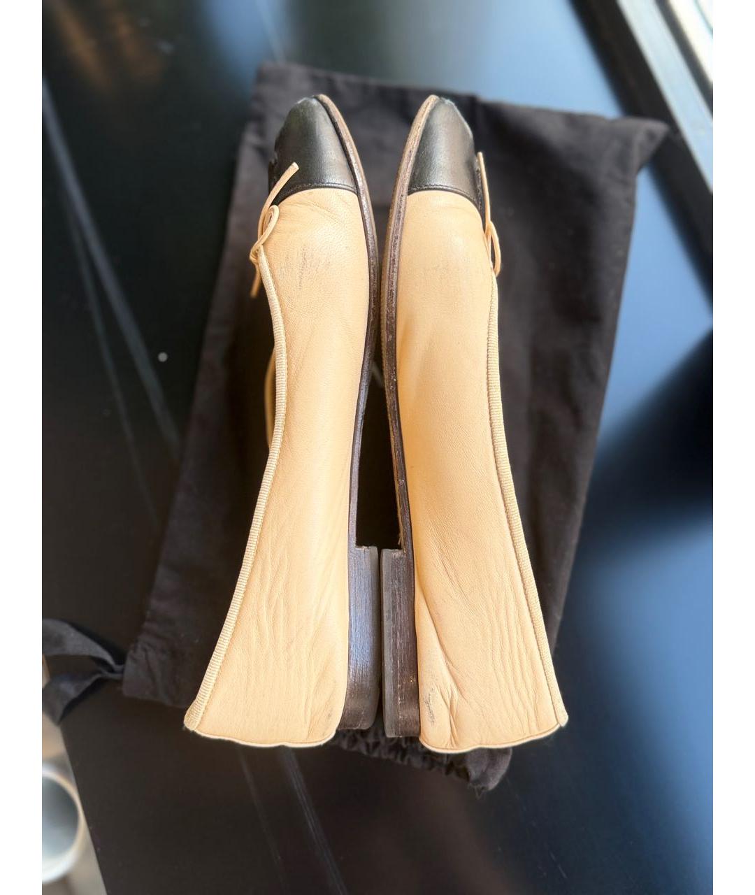 CHANEL Бежевые кожаные балетки, фото 5