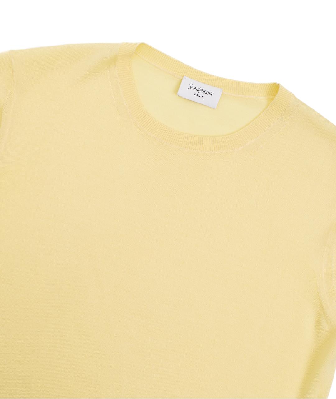 SAINT LAURENT Желтый кашемировый джемпер / свитер, фото 3
