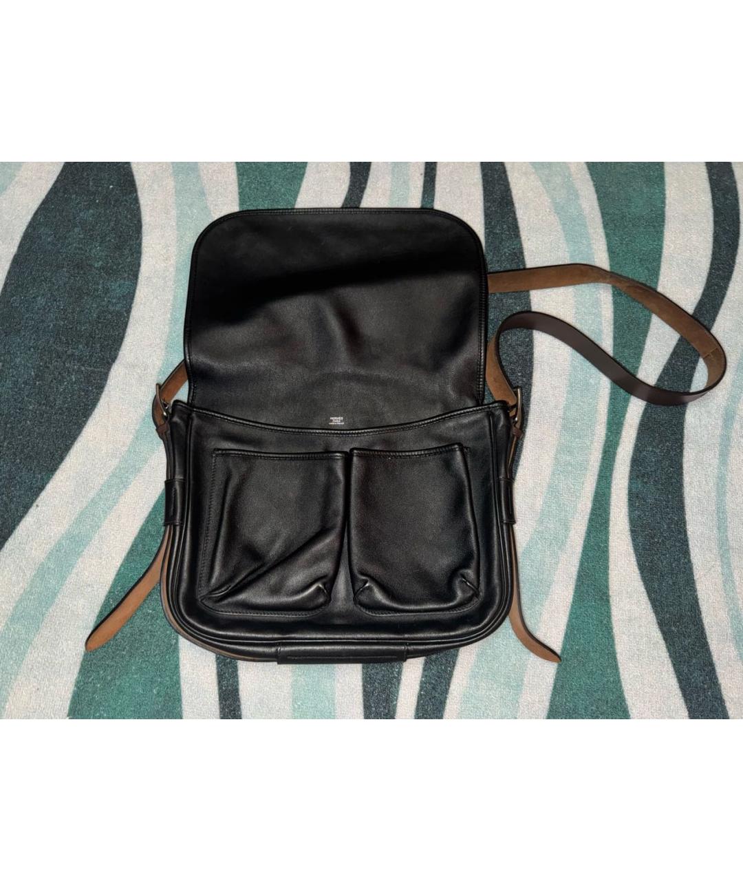 HERMES Черная кожаная сумка на плечо, фото 2