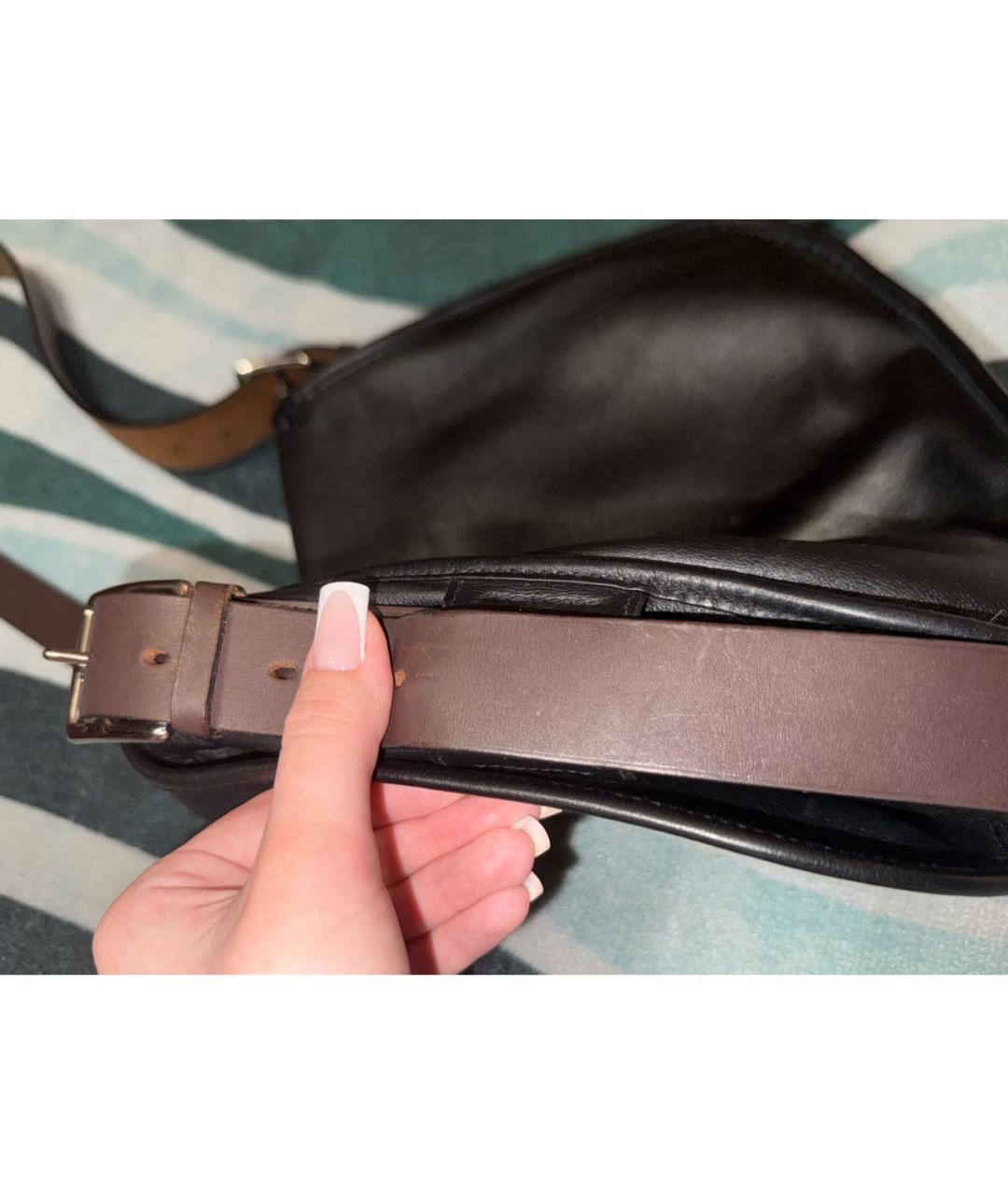 HERMES Черная кожаная сумка на плечо, фото 6