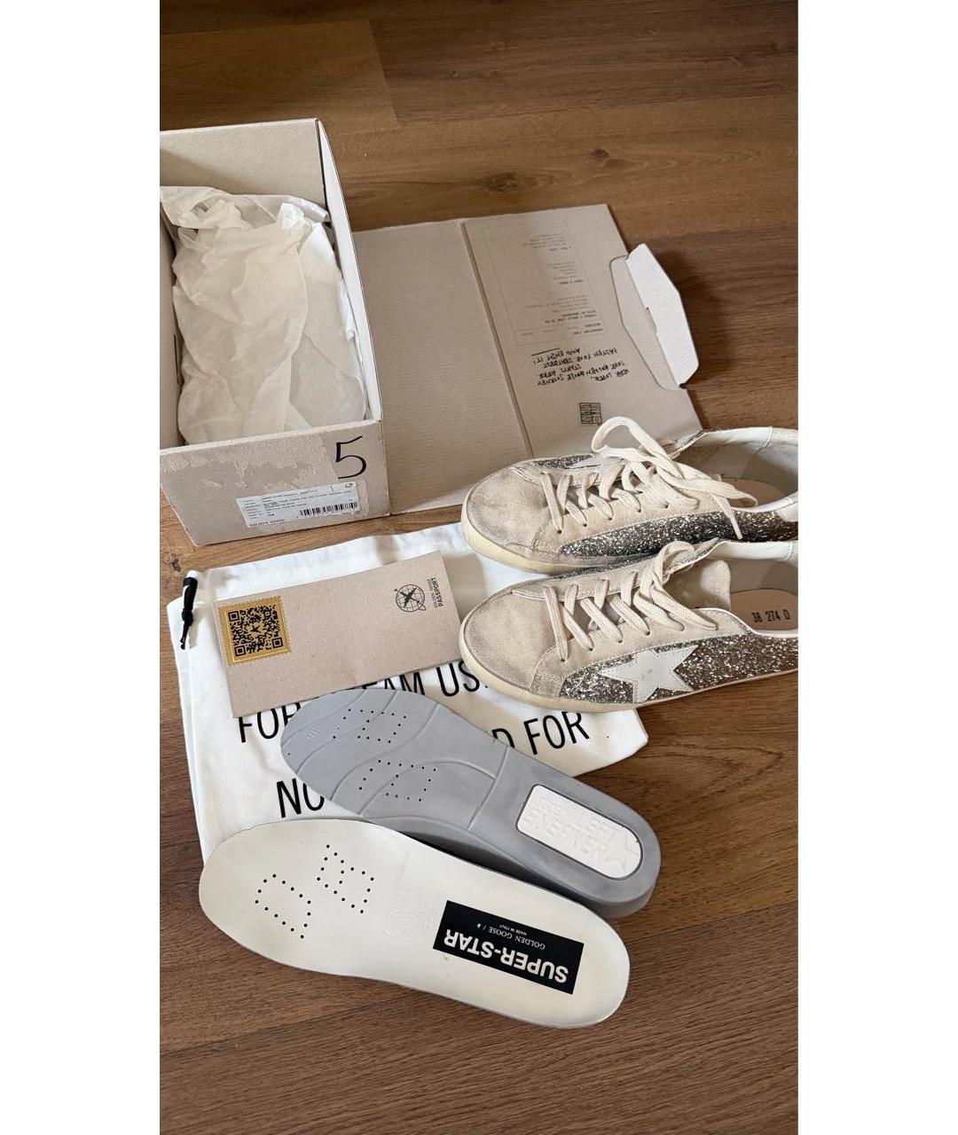 GOLDEN GOOSE DELUXE BRAND Бежевые замшевые кеды, фото 6