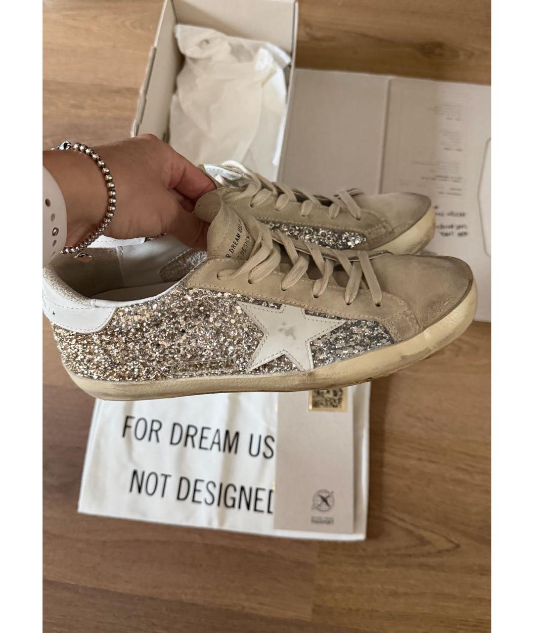 GOLDEN GOOSE DELUXE BRAND Бежевые замшевые кеды, фото 3